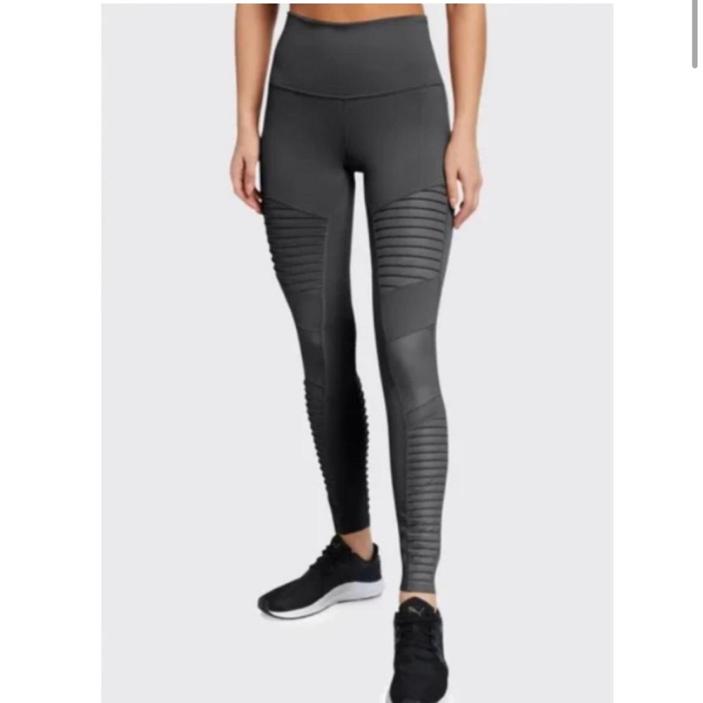 ALO Yoga Heathered gray Ribbed moto Leggings